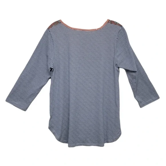 Coldwater Creek Multi Patchwork Design Mixed Shirt Blouse Blue Size XS - Picture 2 of 5